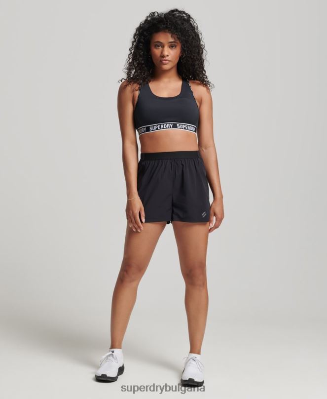 Superdry облекло N00H6329 черен Жени шорти за бягане