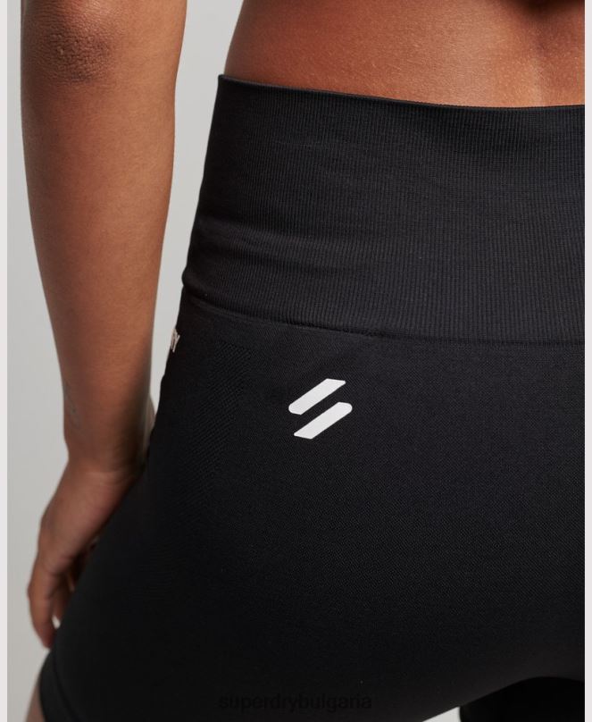 Superdry облекло N00H3117 черен Жени основни безшевни тесни шорти