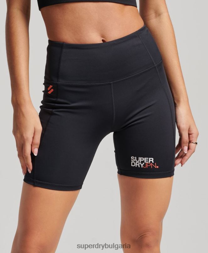 Superdry облекло N00H3126 черен Жени основни шест инчови тесни шорти