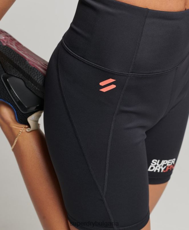 Superdry облекло N00H3126 черен Жени основни шест инчови тесни шорти