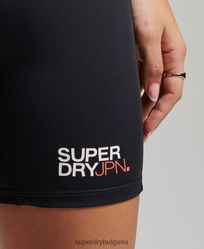 Superdry облекло N00H3126 черен Жени основни шест инчови тесни шорти