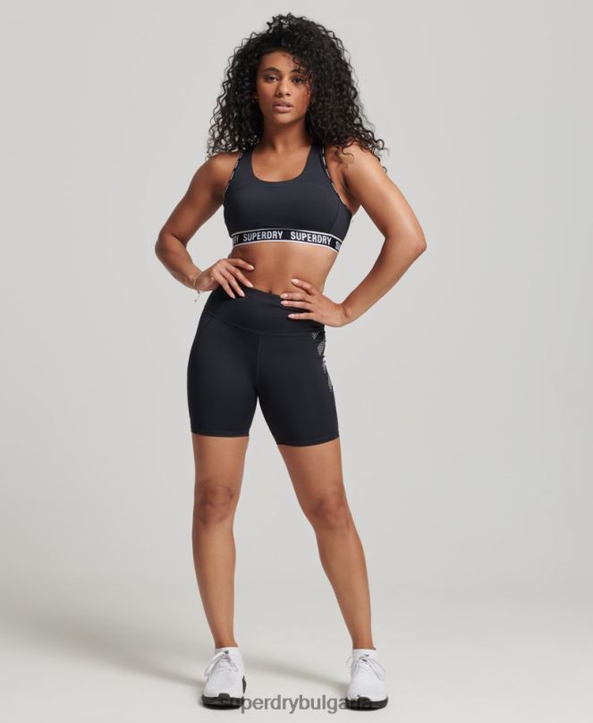 Superdry облекло N00H3134 черен Жени основни 6-инчови тесни шорти