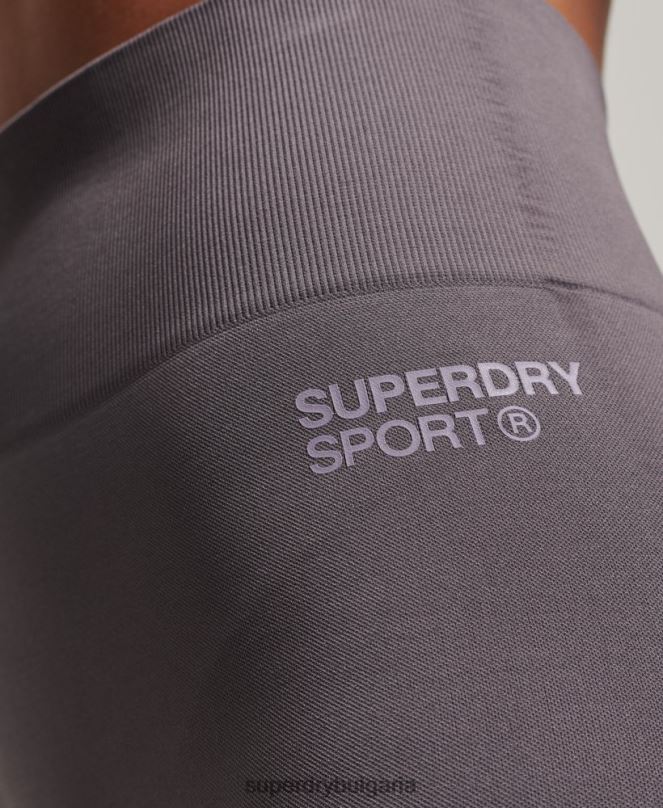 Superdry облекло N00H3148 сиво Жени основни безшевни тесни шорти