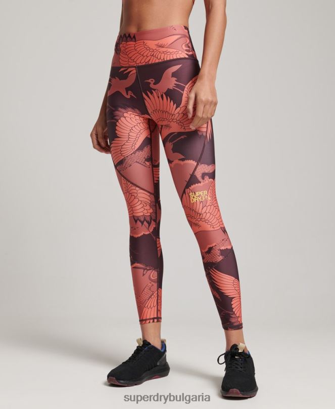 Superdry облекло N00H4042 червен Жени чорапогащник 7/8