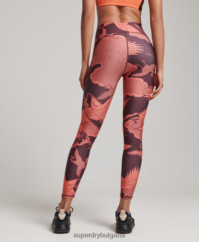 Superdry облекло N00H4042 червен Жени чорапогащник 7/8