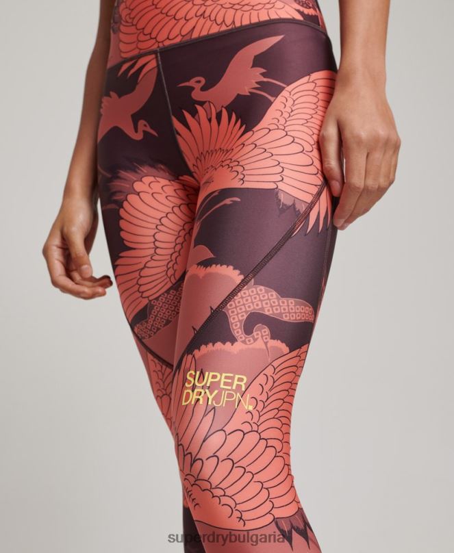 Superdry облекло N00H4042 червен Жени чорапогащник 7/8