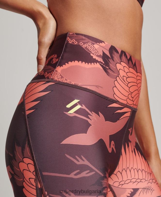 Superdry облекло N00H4042 червен Жени чорапогащник 7/8