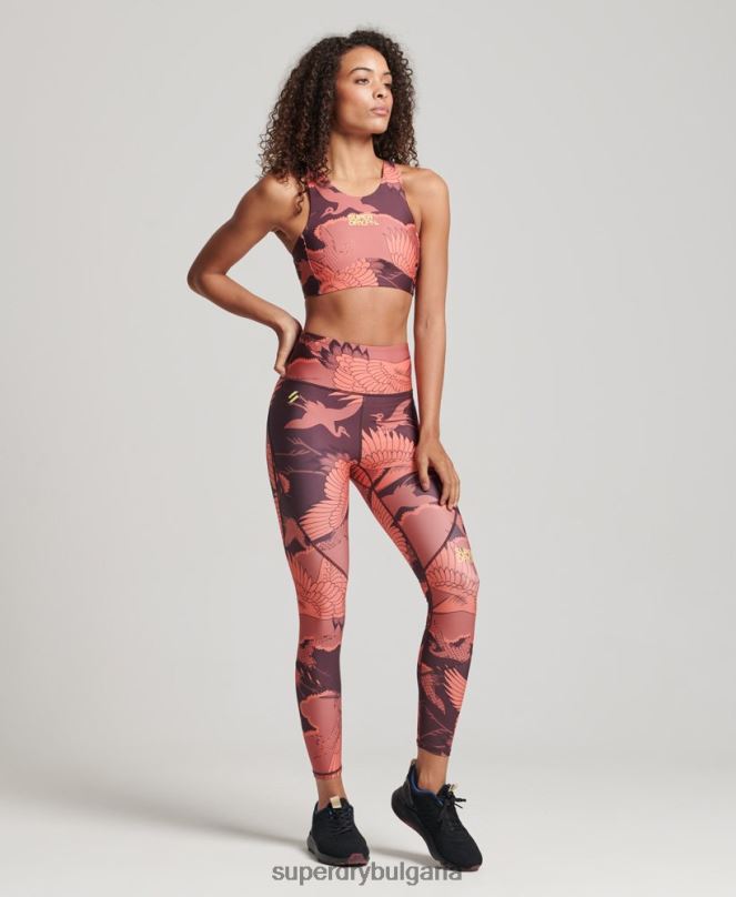 Superdry облекло N00H4042 червен Жени чорапогащник 7/8