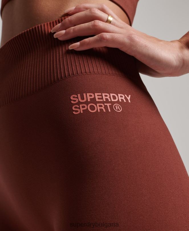 Superdry облекло N00H4048 кафяво Жени основни безшевни стегнати клинове