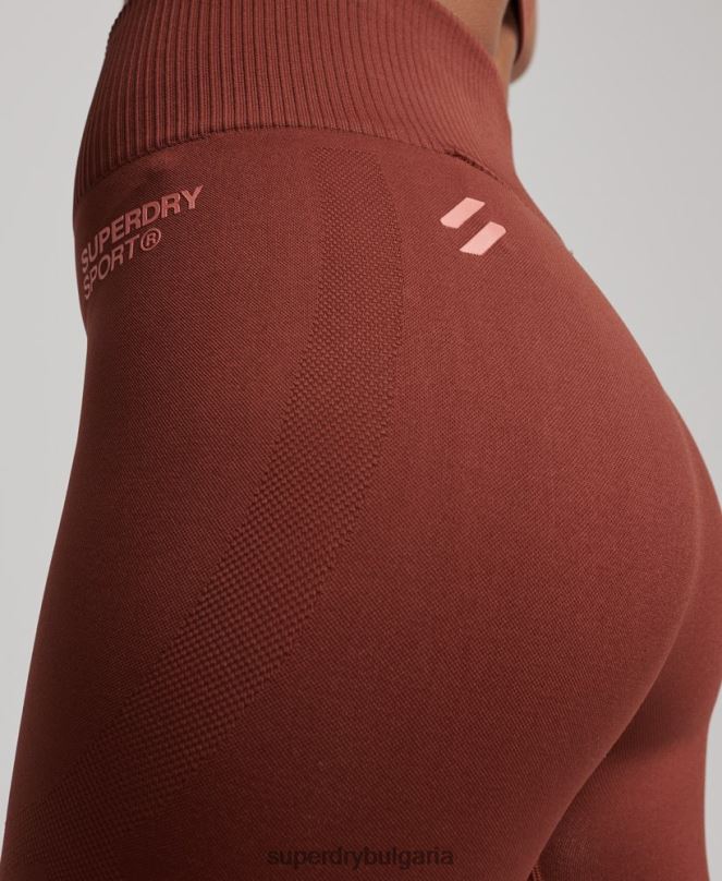 Superdry облекло N00H4048 кафяво Жени основни безшевни стегнати клинове