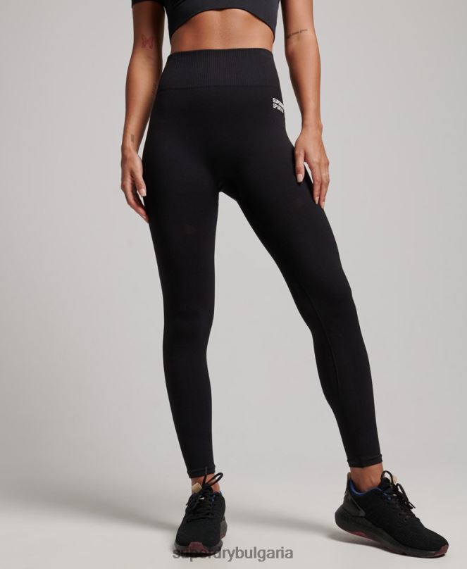 Superdry облекло N00H4051 черен Жени основни безшевни стегнати клинове