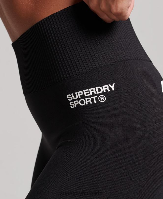 Superdry облекло N00H4051 черен Жени основни безшевни стегнати клинове
