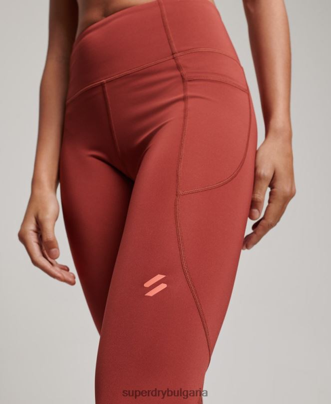 Superdry облекло N00H4052 кафяво Жени тесни клинове с активна мрежа по цялата дължина