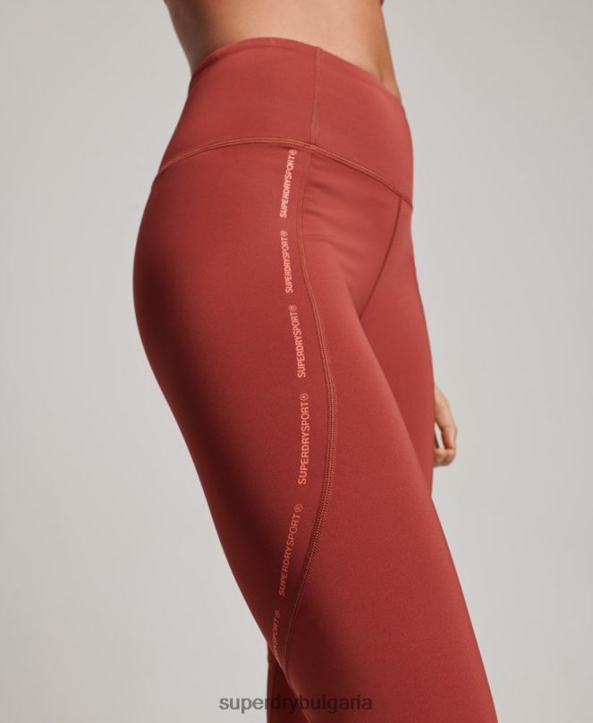 Superdry облекло N00H4052 кафяво Жени тесни клинове с активна мрежа по цялата дължина