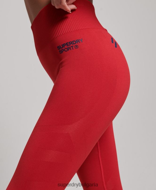 Superdry облекло N00H4055 червен Жени основни безшевни стегнати клинове