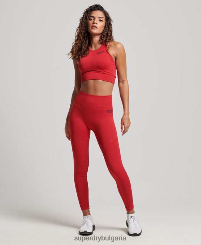 Superdry облекло N00H4055 червен Жени основни безшевни стегнати клинове