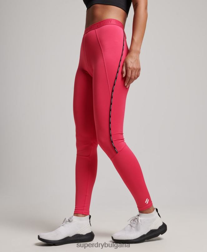 Superdry облекло N00H4059 розово Жени шлейф маркови ластични клинове