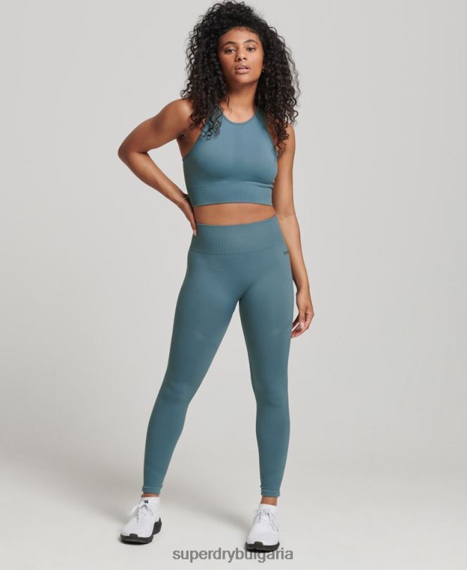 Superdry облекло N00H4064 син Жени сърцевина безшевни чорапогащи