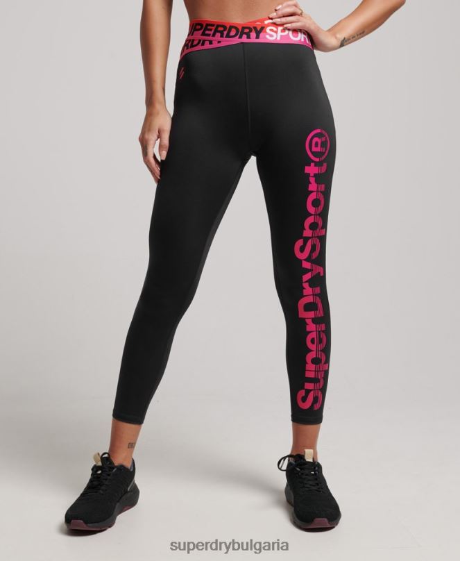 Superdry облекло N00H4065 черен Жени тренировъчен крос 7/8 клин