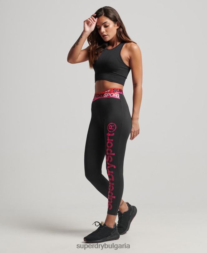 Superdry облекло N00H4065 черен Жени тренировъчен крос 7/8 клин