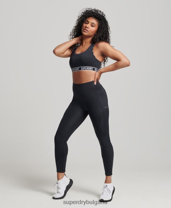 Superdry облекло N00H4067 черен Жени бягайте тесни клинове