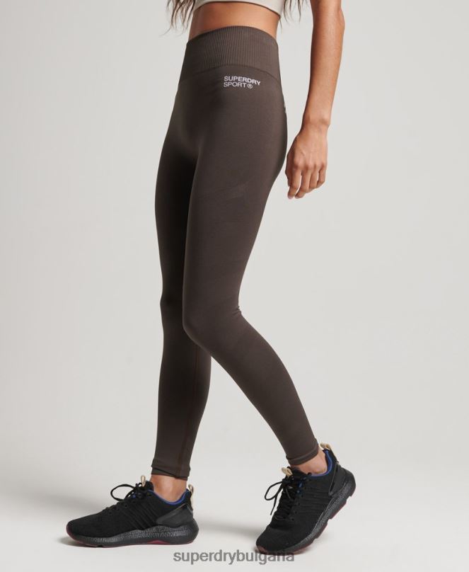 Superdry облекло N00H4069 сиво Жени основни безшевни стегнати клинове