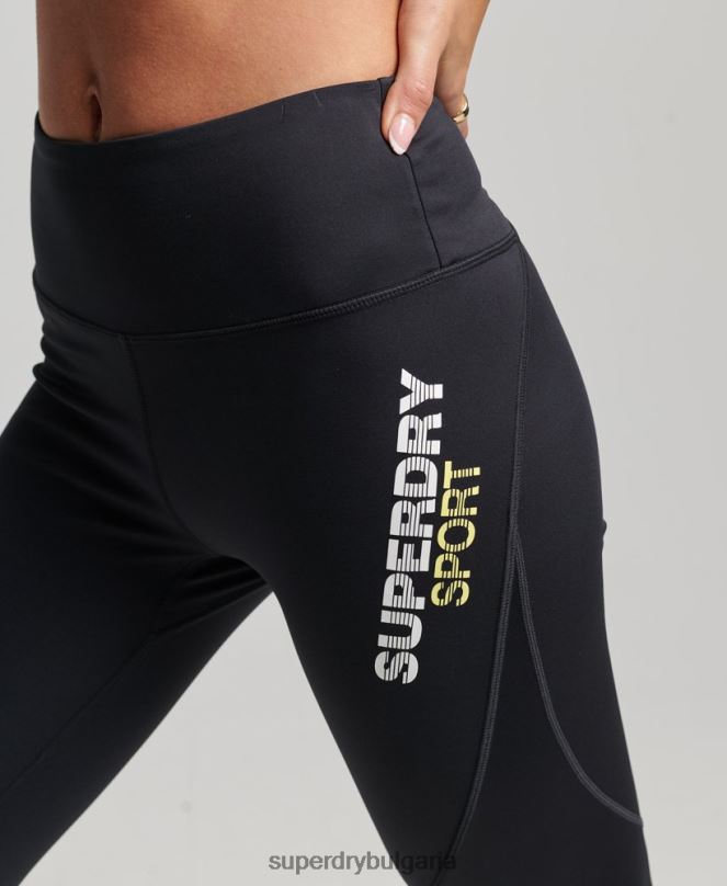Superdry облекло N00H4071 черен Жени core 7/8 тесни клинове