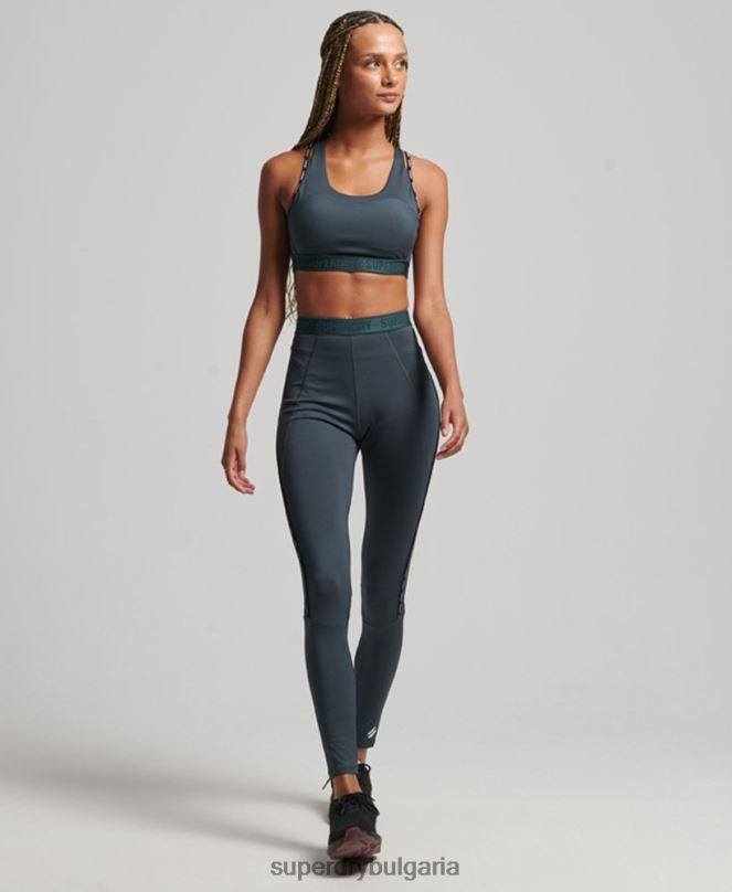Superdry облекло N00H4072 зелено Жени шлейф маркови ластични клинове