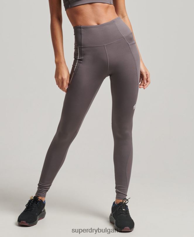 Superdry облекло N00H4073 сиво Жени тесни клинове с активна мрежа по цялата дължина