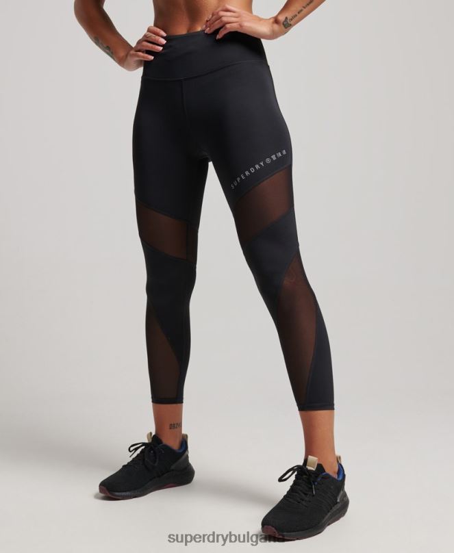 Superdry облекло N00H4080 черен Жени тренировъчен мрежест 7/8 клин