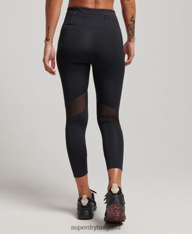 Superdry облекло N00H4080 черен Жени тренировъчен мрежест 7/8 клин