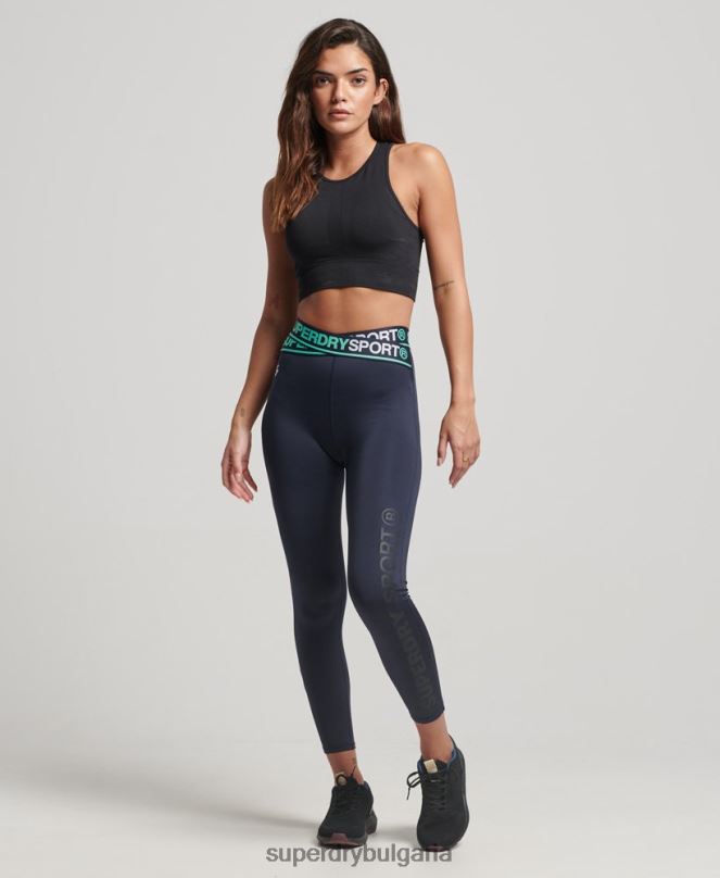 Superdry облекло N00H4081 военноморски флот Жени тренировъчен крос 7/8 клин