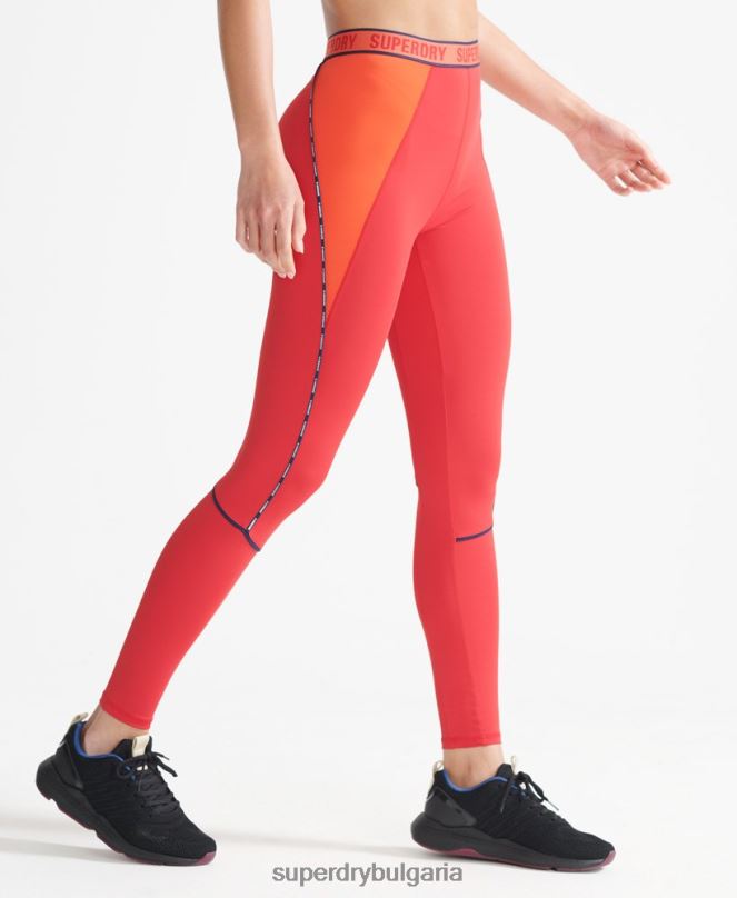 Superdry облекло N00H4085 червен Жени шлейф маркови ластични стегнати клинове