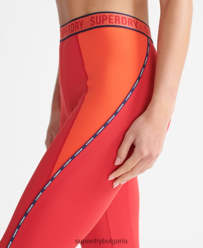 Superdry облекло N00H4085 червен Жени шлейф маркови ластични стегнати клинове