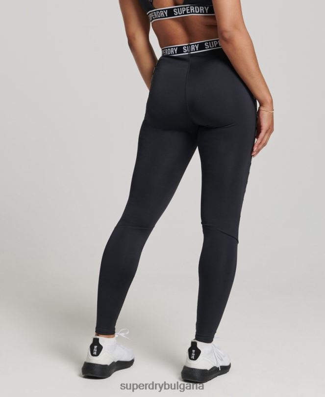 Superdry облекло N00H4086 черен Жени шлейф маркови ластични клинове