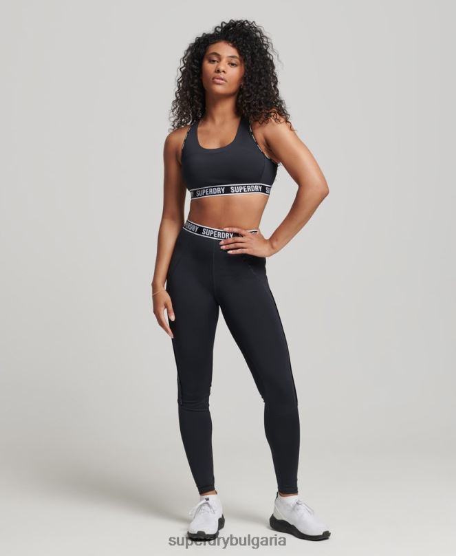 Superdry облекло N00H4086 черен Жени шлейф маркови ластични клинове