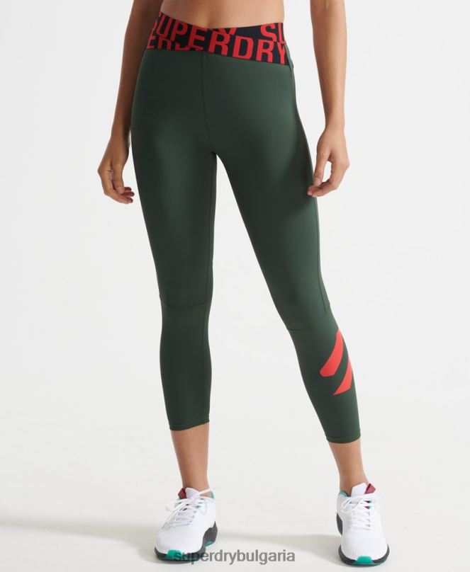 Superdry облекло N00H4087 зелено Жени тренировъчен крос 7/8 клин