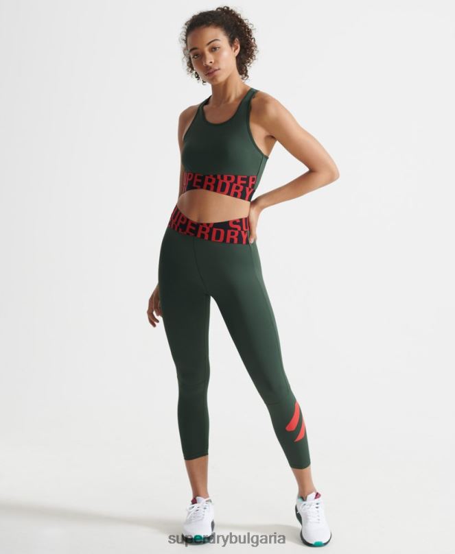 Superdry облекло N00H4087 зелено Жени тренировъчен крос 7/8 клин