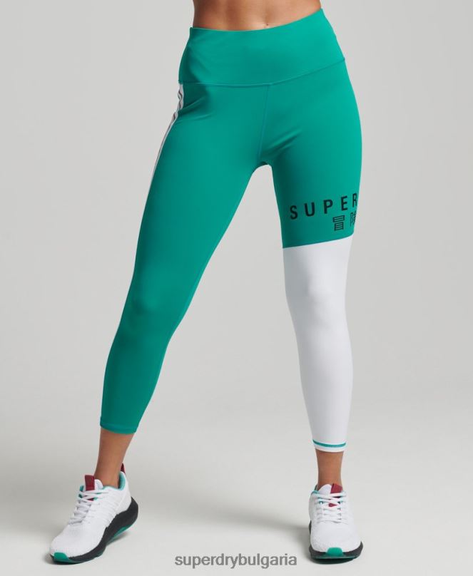 Superdry облекло N00H4089 зелено Жени тренировъчна графика 7/8 клин