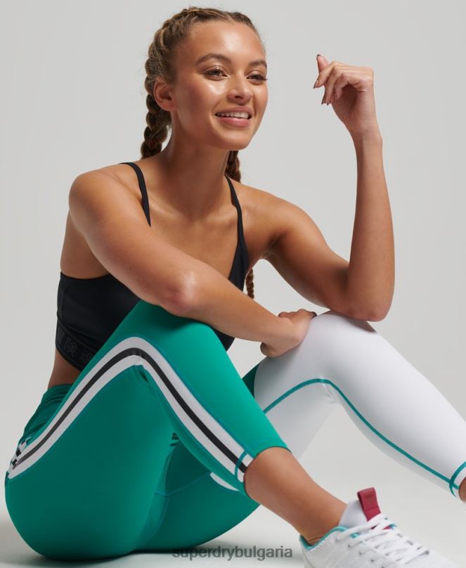Superdry облекло N00H4089 зелено Жени тренировъчна графика 7/8 клин