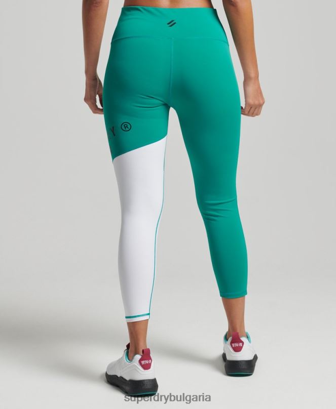Superdry облекло N00H4089 зелено Жени тренировъчна графика 7/8 клин