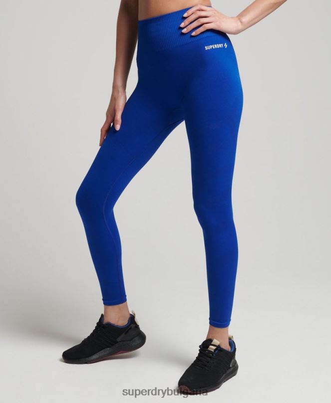 Superdry облекло N00H6320 син Жени шлейф безшевни 7/8 тесни клинове