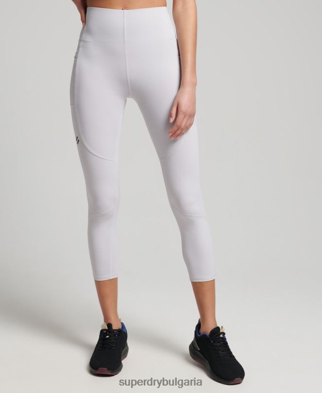 Superdry облекло N00H6334 светло сив Жени run 7/8 тесни клинове