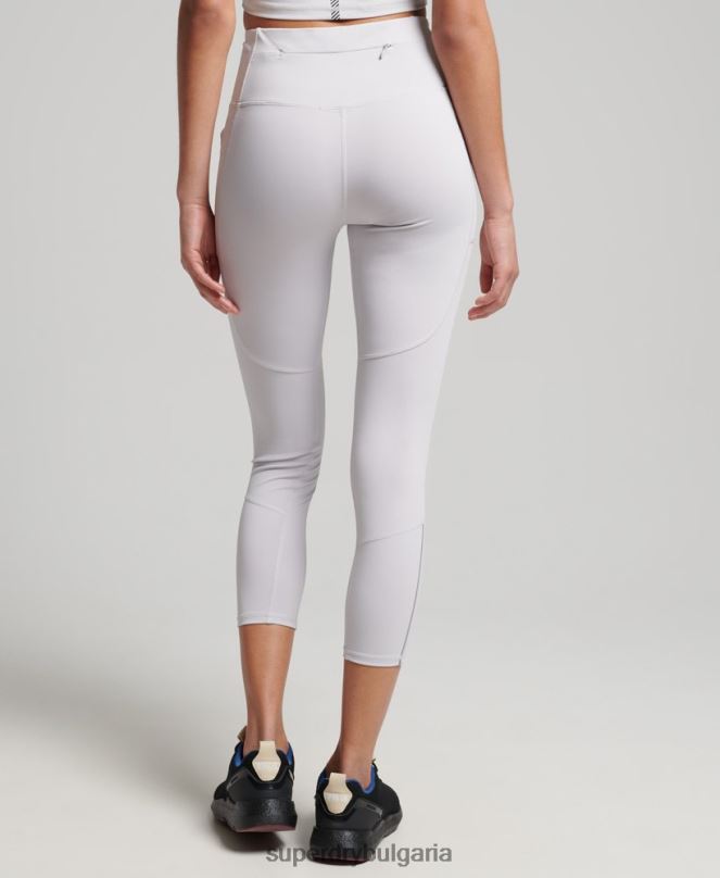 Superdry облекло N00H6334 светло сив Жени run 7/8 тесни клинове