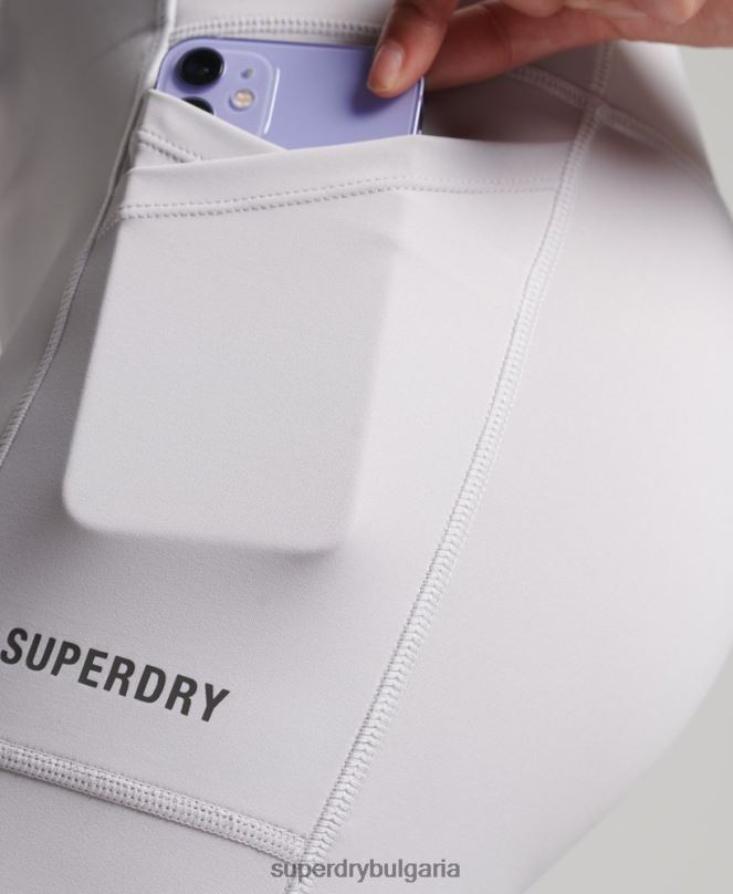 Superdry облекло N00H6334 светло сив Жени run 7/8 тесни клинове