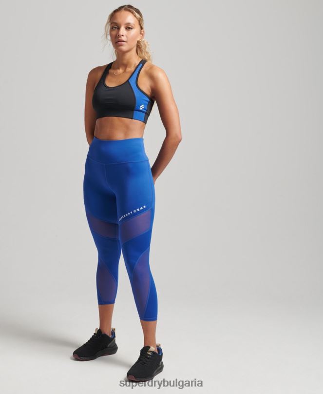 Superdry облекло N00H6336 син Жени тренировъчен мрежест 7/8 клин