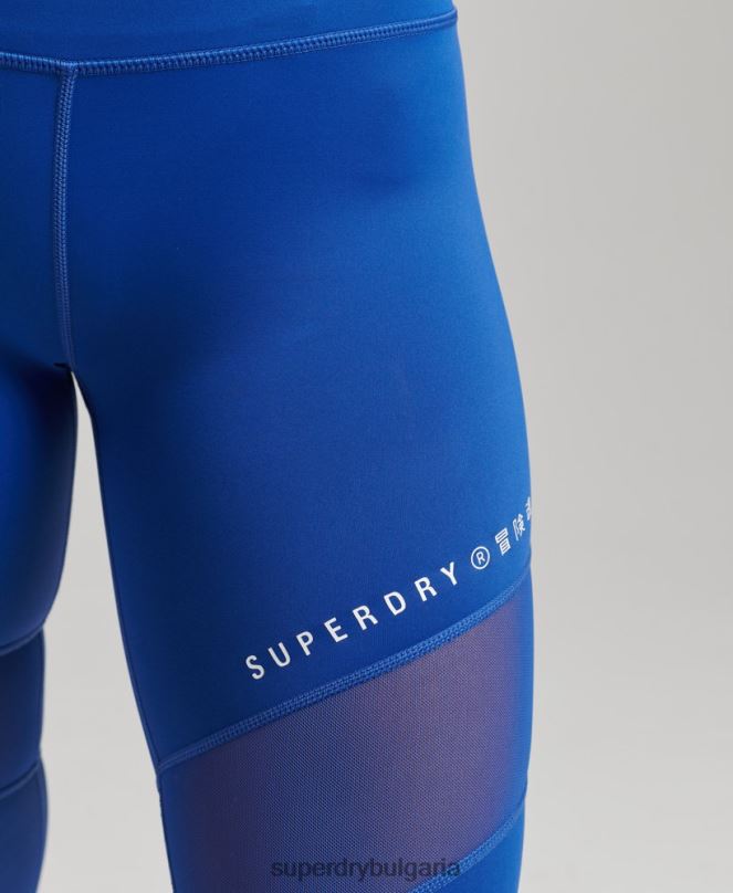 Superdry облекло N00H6336 син Жени тренировъчен мрежест 7/8 клин