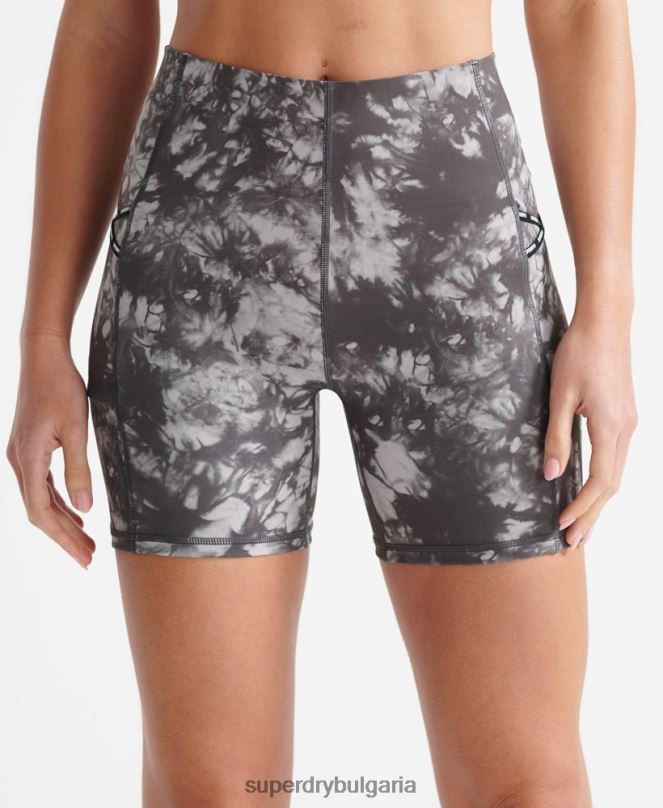 Superdry облекло N00H6343 сиво Жени бягайте тесни шорти