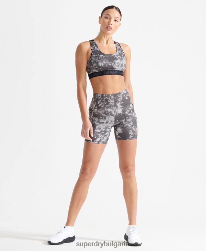 Superdry облекло N00H6343 сиво Жени бягайте тесни шорти