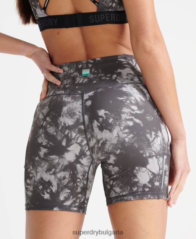 Superdry облекло N00H6343 сиво Жени бягайте тесни шорти